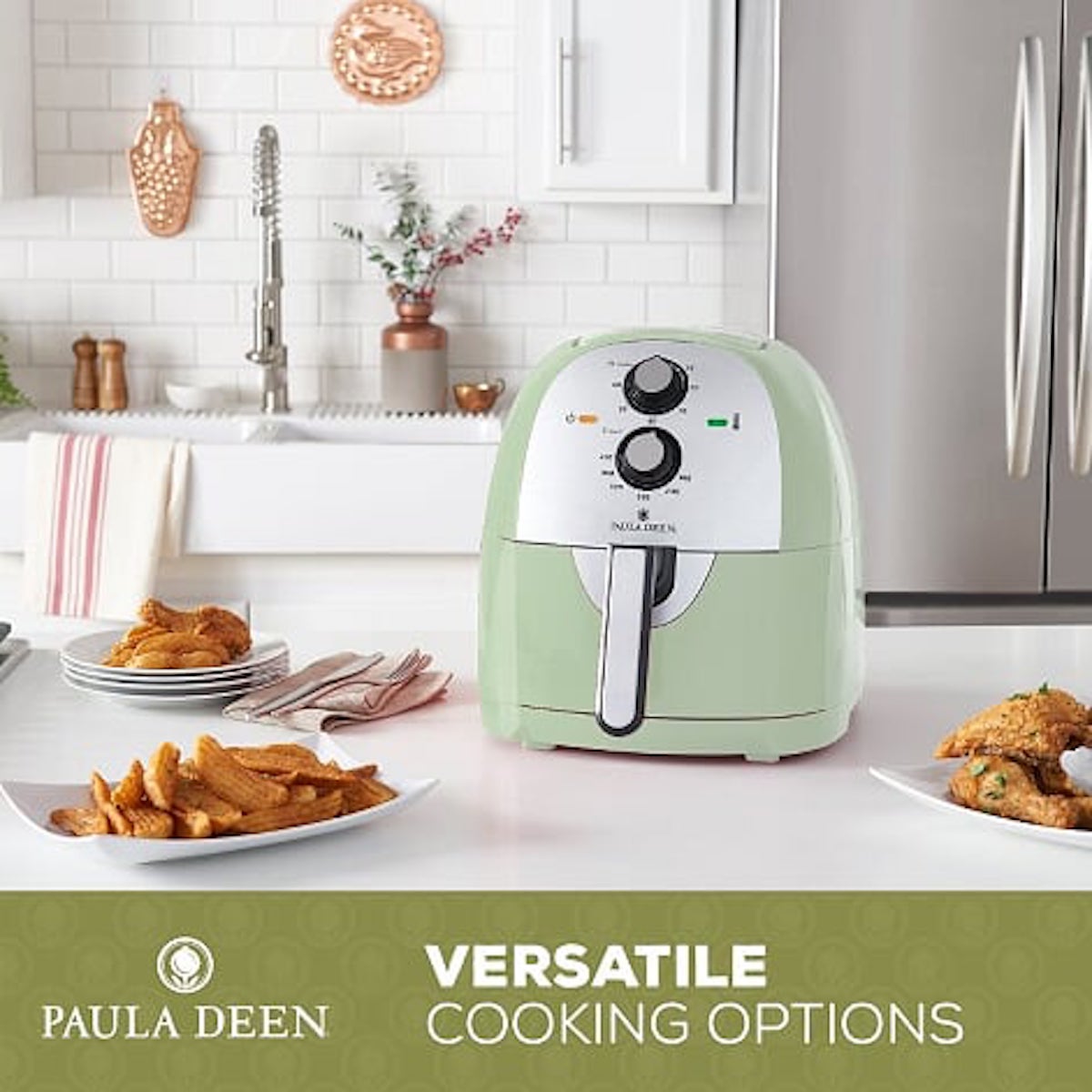 Paula Deen 6.13 QT (1700 Watt) XL Air Fryer, Rapid Air Circulation